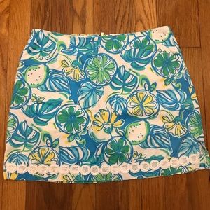 Lilly Pulitzer Skort Lemon Lime Print Size 4